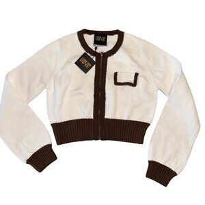 NWT I Dream For You Classic Knit Off White Cardigan Women's Size XX-Small XXS